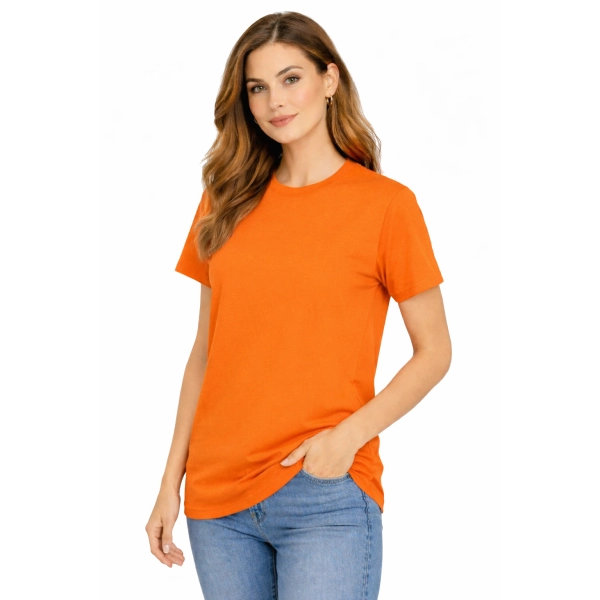 Damska koszulka T-shirt 100% miękka bawełna pomarańczowa roz. L
